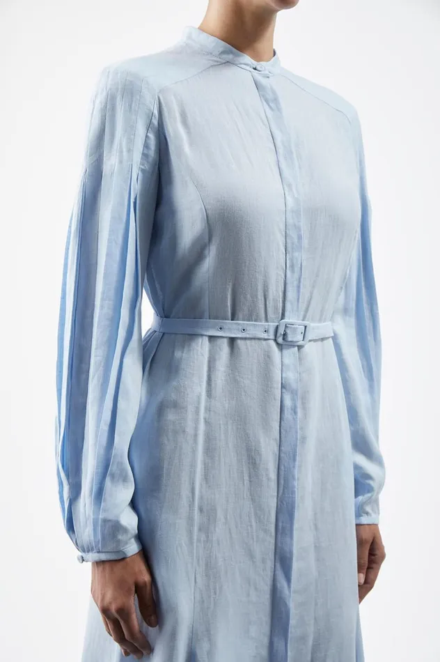 Women Dresses Gabriela Hearst Lydia Dress With Slip In Light Blue Aloe Linen