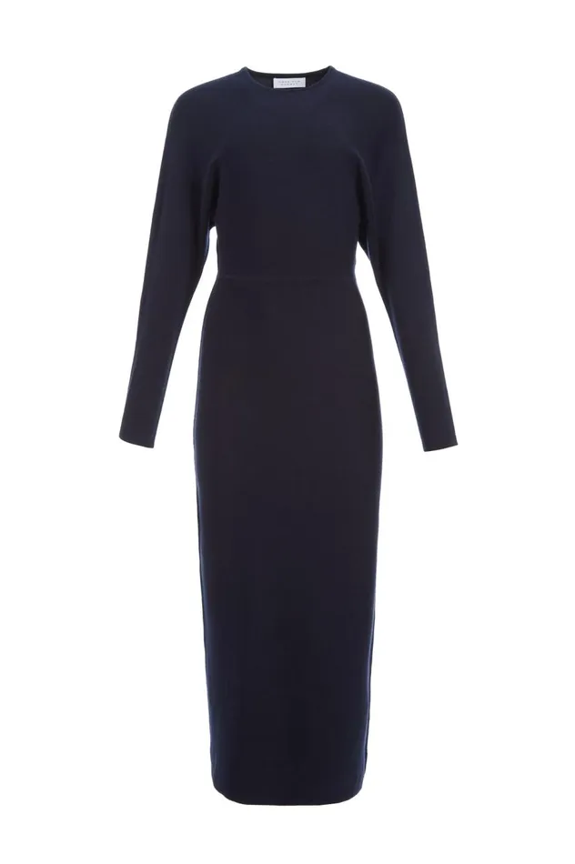 Women Dresses Gabriela Hearst Semaine Knit Dress In Navy Cashmere Silk