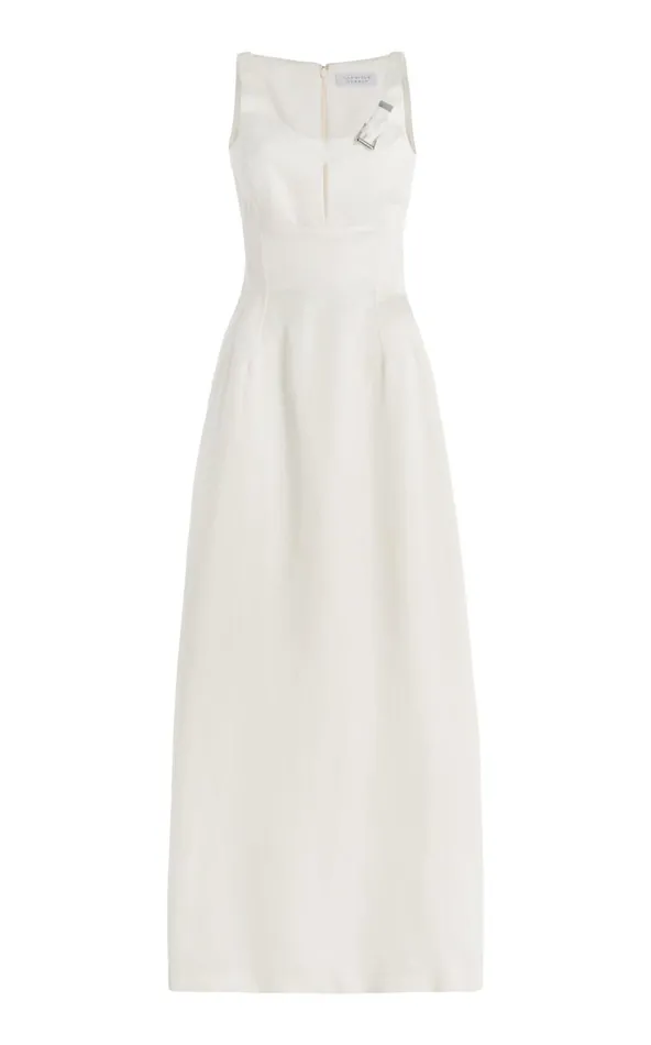 Women Dresses Gabriela Hearst Sven Dress In Ivory Silk Linen Satin