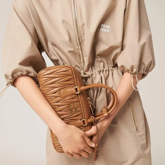 Women Dresses Miu Miu Cotton And Silk Minidress Colonial Beige