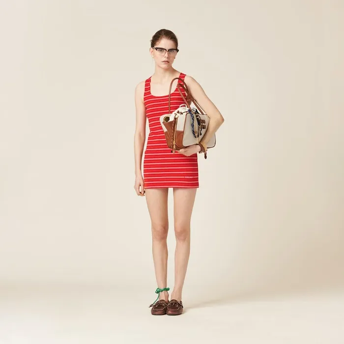Women Dresses Miu Miu Nylon Dress Red Women Dresses Miu Miu Nylon Dress Red