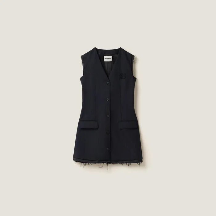 Women Dresses Miu Miu Pinstriped Minidress Navy