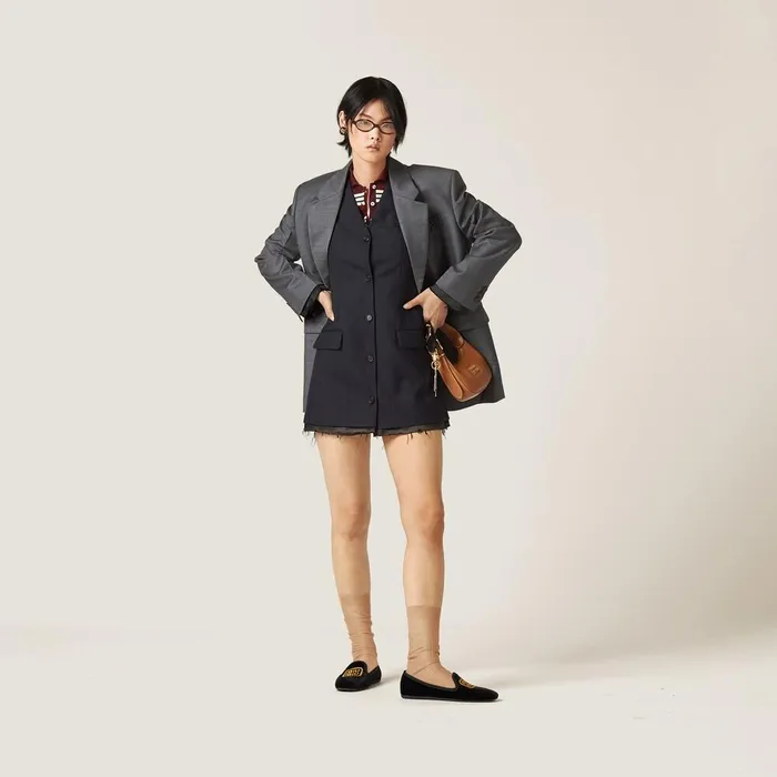 Women Dresses Miu Miu Pinstriped Minidress Navy Women Dresses Miu Miu Pinstriped Minidress Navy