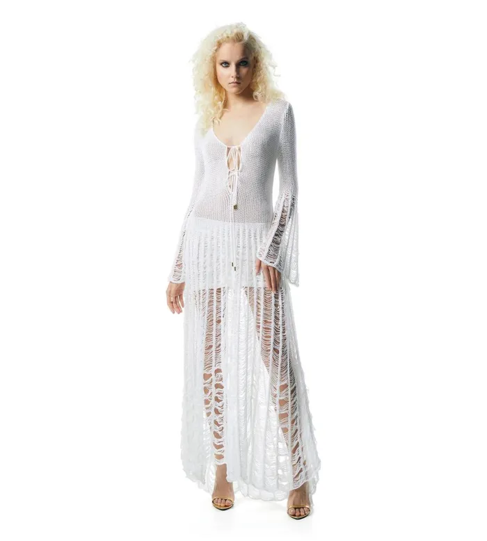 Women Dresses Tom Ford Cotton Large Ladder Knit Dress Women Dresses Tom Ford Cotton Large Ladder Knit Dress