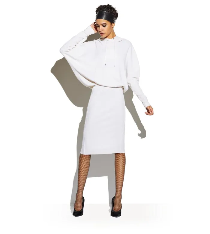 Women Dresses Tom Ford Stretch Cashmere Rib Hooded Dress Chalk