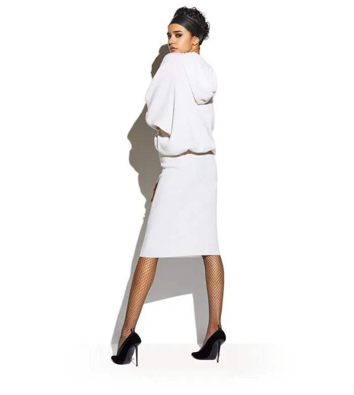 Women Dresses Tom Ford Stretch Cashmere Rib Hooded Dress Chalk