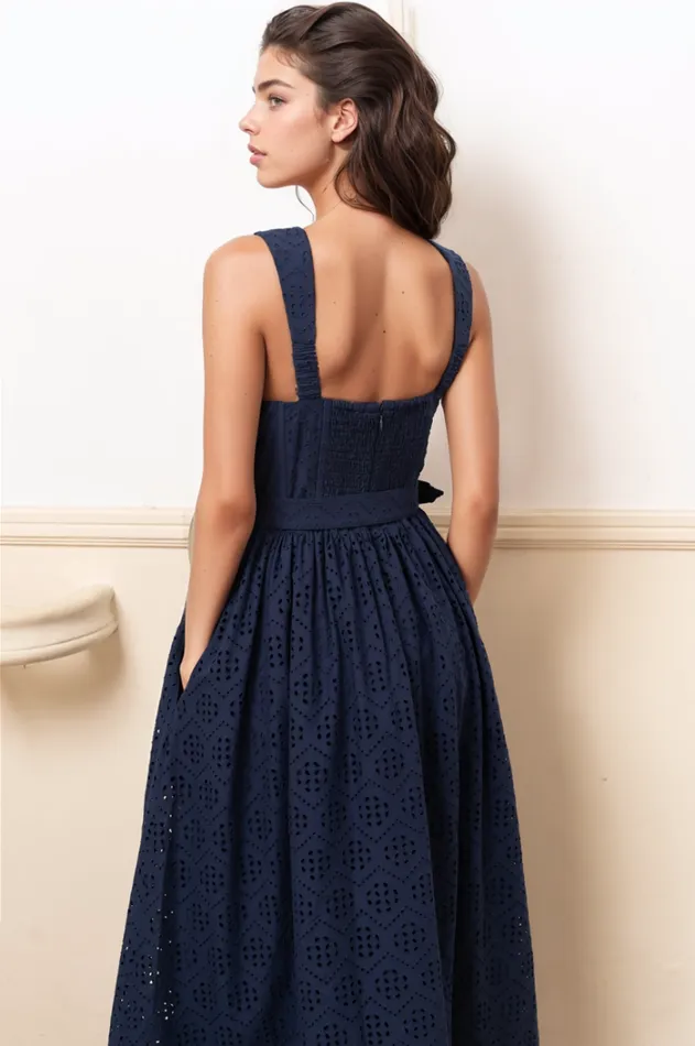 Women Dresses YUMI KIM SHIV DRESS Cali Eyelet Navy