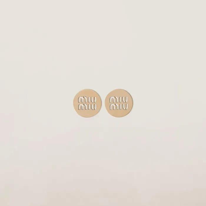 Women Earrings Miu Miu Miu Logo Earrings Gold