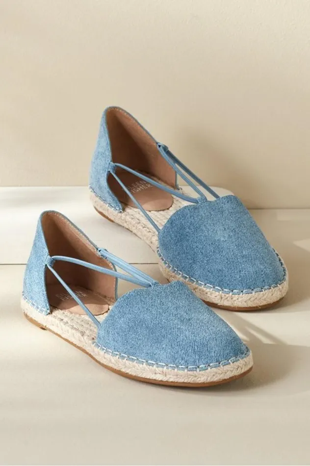 Women Eileen Fisher Lee Denim Stretch Espadrille Denim Blue Soft Surroundings Shoes