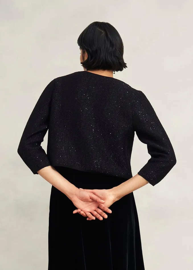 Women Elin Sequin Cardigan Black Hobbs Jumpers and Cardigans