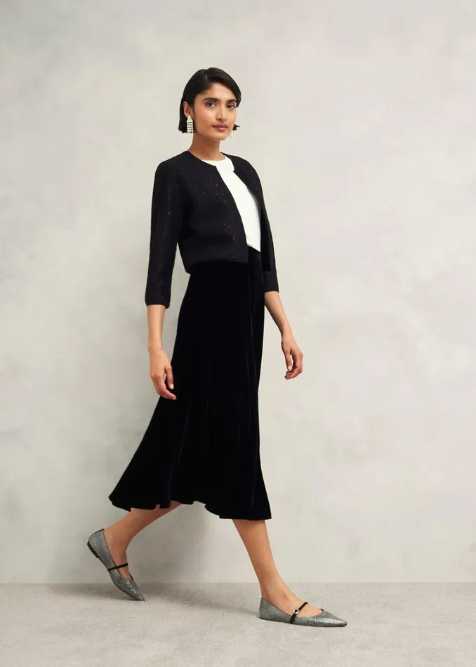 Women Elin Sequin Cardigan Black Hobbs Jumpers and Cardigans
