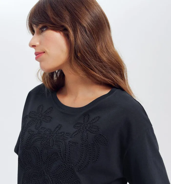Women Embroidered Top 8211 Black Promod Tops Women Embroidered Top 8211 Black Promod Tops