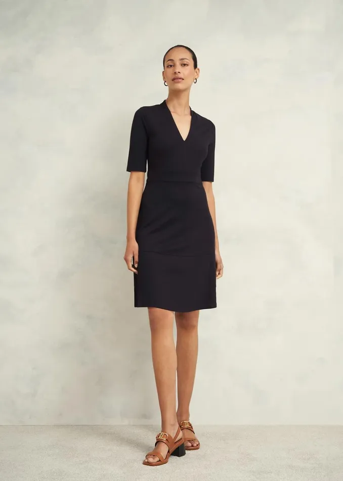 Women Emilia Ponte Dress Navy Hobbs Dresses and Jumpsuits