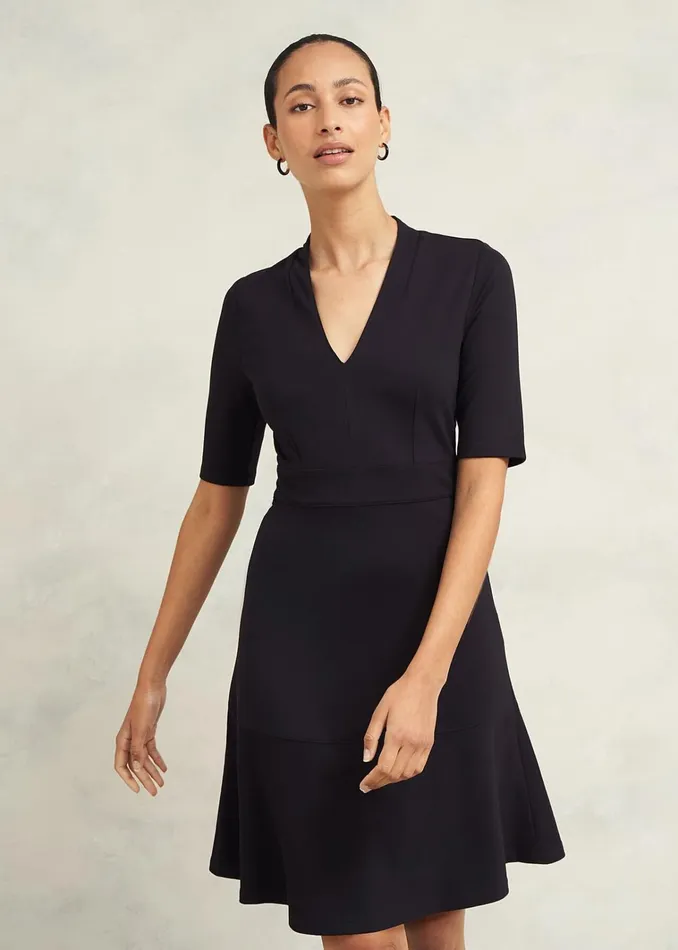 Women Emilia Ponte Dress Navy Hobbs Dresses and Jumpsuits