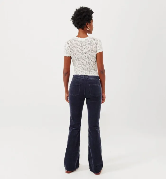 Women Eugene Corduroy Trousers 8211 Acier Moyen Promod Trousers Women Eugene Corduroy Trousers 8211 Acier Moyen Promod Trousers