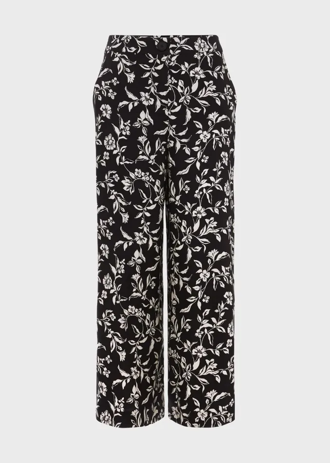 Women Eve Crop Trousers Black Cream Hobbs Trousers