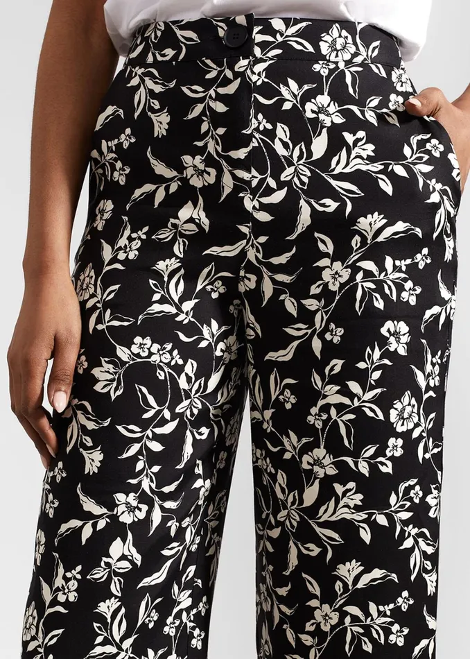 Women Eve Crop Trousers Black Cream Hobbs Trousers