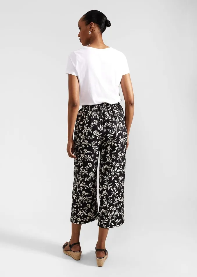 Women Eve Crop Trousers Black Cream Hobbs Trousers