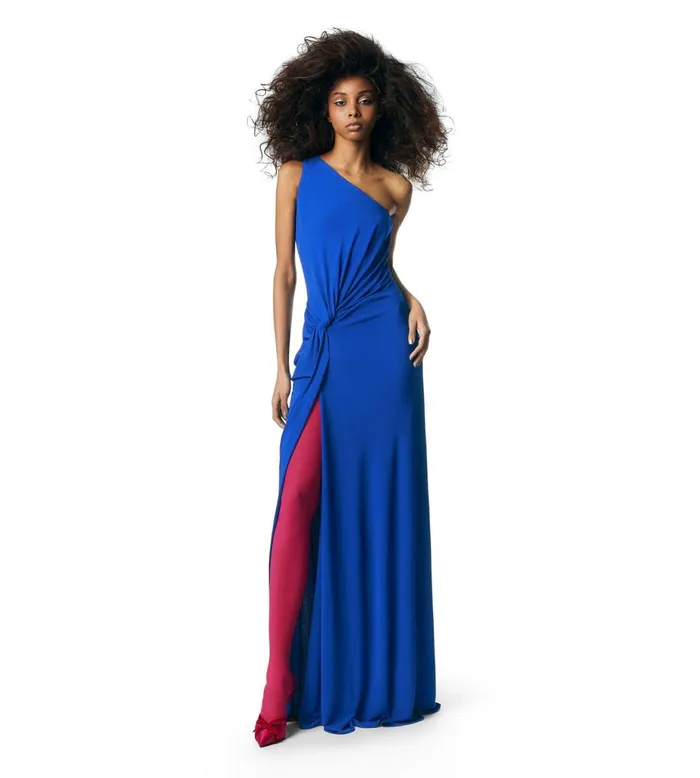 Women Evening Tom Ford One Shoulder Evening Dress Cobalt Blue Women Evening Tom Ford One Shoulder Evening Dress Cobalt Blue
