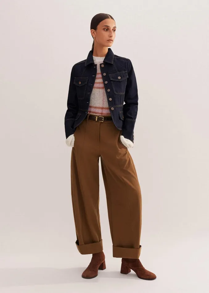 Women Exaggerated BarrelLeg Pant Deep Camel MEEM
