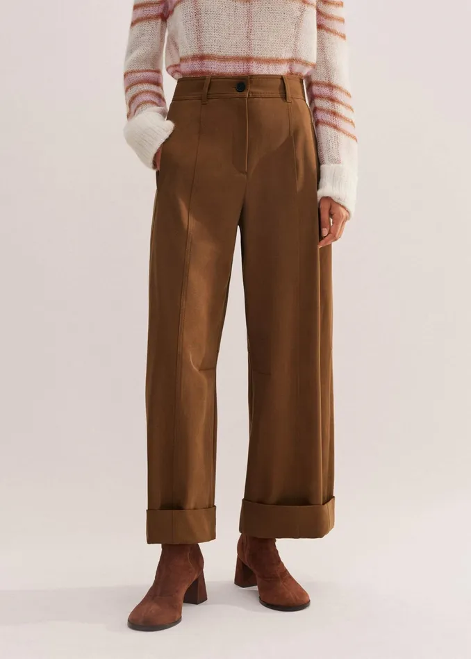 Women Exaggerated BarrelLeg Pant Deep Camel MEEM