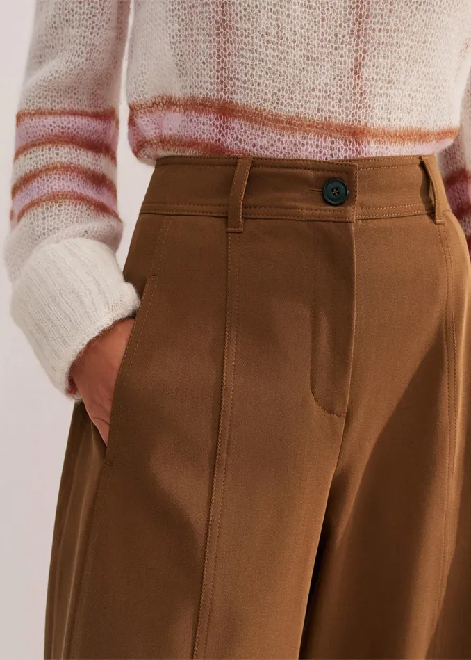 Women Exaggerated BarrelLeg Pant Deep Camel MEEM