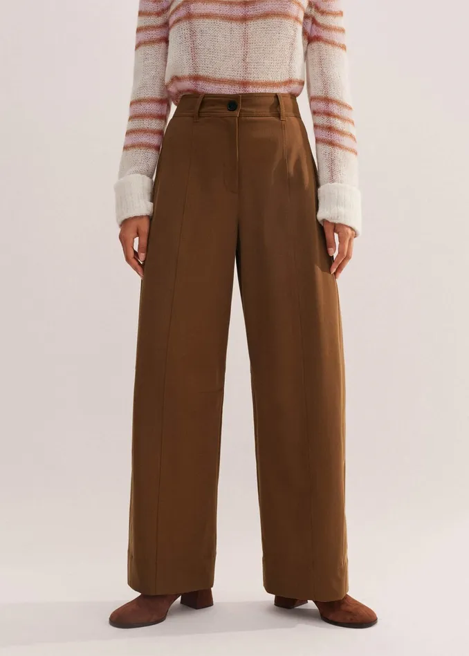 Women Exaggerated BarrelLeg Pant Deep Camel MEEM