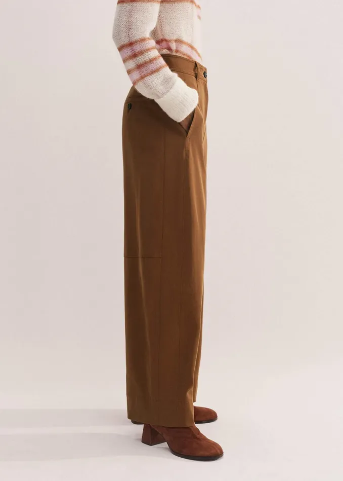 Women Exaggerated BarrelLeg Pant Deep Camel MEEM