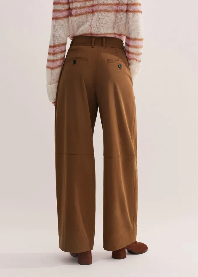 Women Exaggerated BarrelLeg Pant Deep Camel MEEM