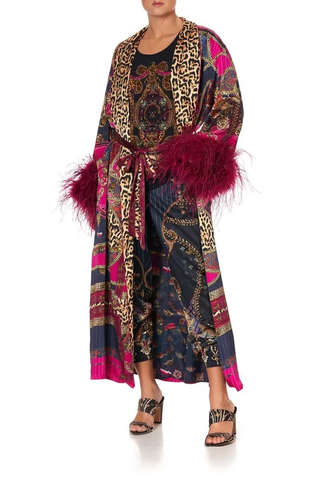 Women Extended Sizes Camilla Long Robe With Flared Sleeve Dining Hall Darling