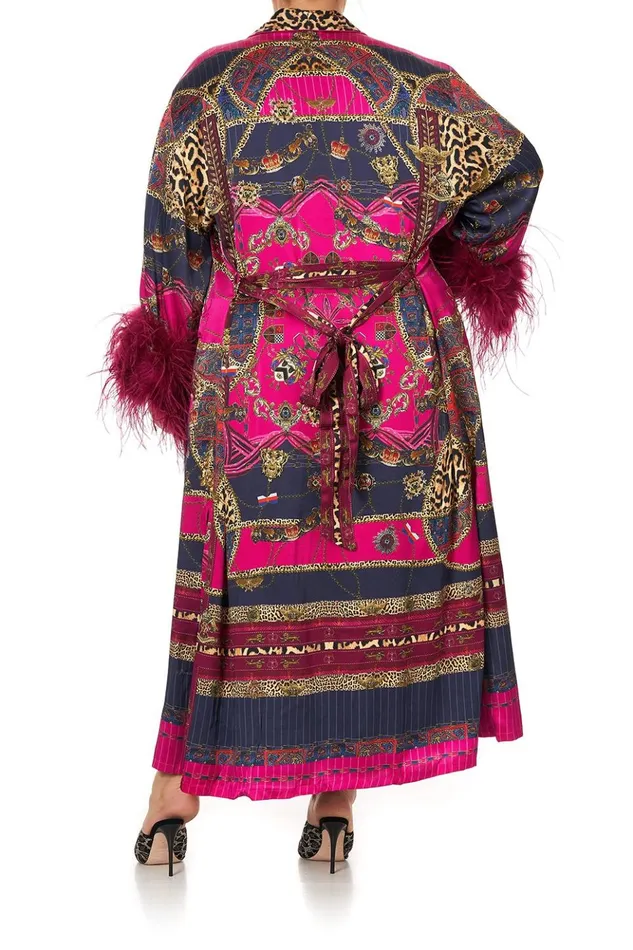 Women Extended Sizes Camilla Long Robe With Flared Sleeve Dining Hall Darling