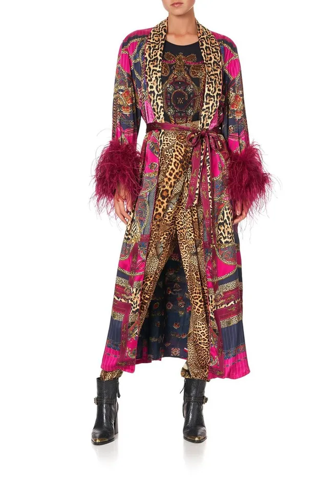 Women Extended Sizes Camilla Long Robe With Flared Sleeve Dining Hall Darling