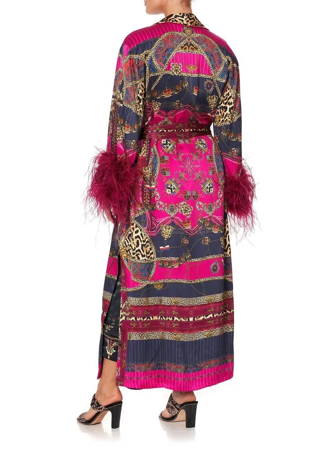 Women Extended Sizes Camilla Long Robe With Flared Sleeve Dining Hall Darling