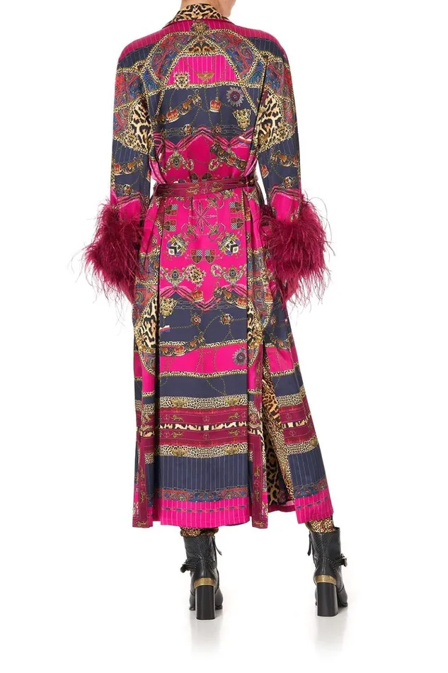 Women Extended Sizes Camilla Long Robe With Flared Sleeve Dining Hall Darling