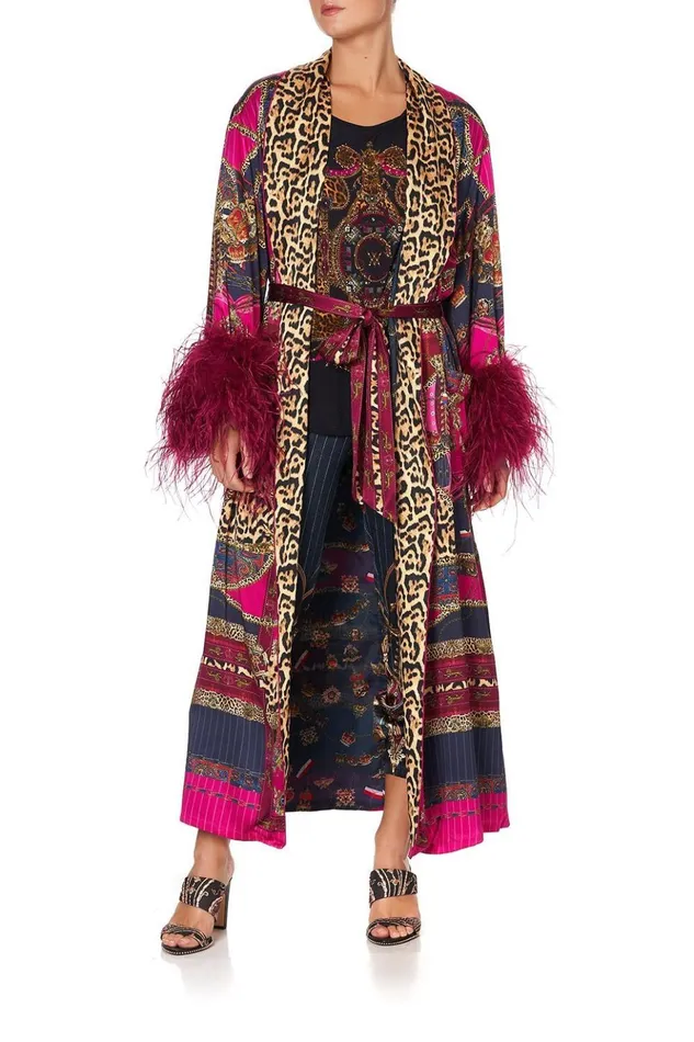 Women Extended Sizes Camilla Long Robe With Flared Sleeve Dining Hall Darling