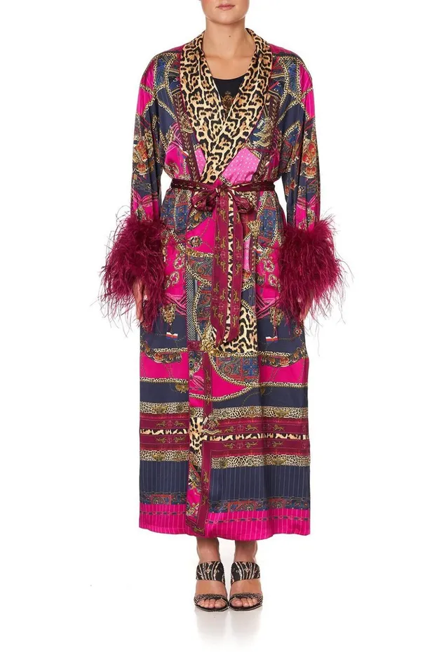 Women Extended Sizes Camilla Long Robe With Flared Sleeve Dining Hall Darling