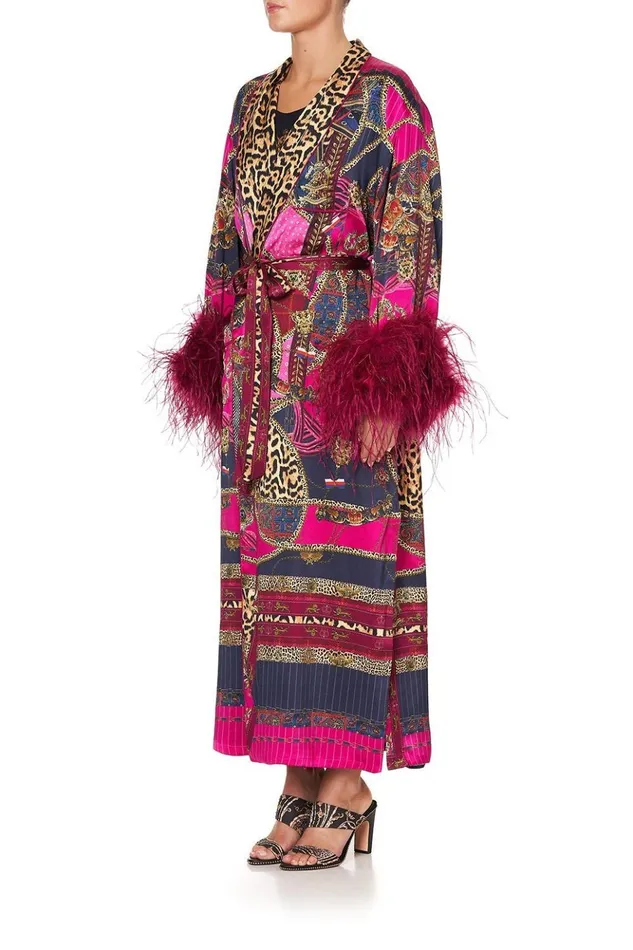 Women Extended Sizes Camilla Long Robe With Flared Sleeve Dining Hall Darling