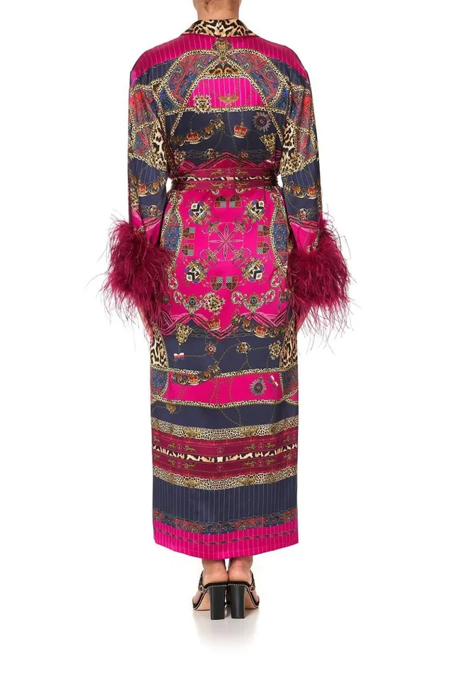 Women Extended Sizes Camilla Long Robe With Flared Sleeve Dining Hall Darling