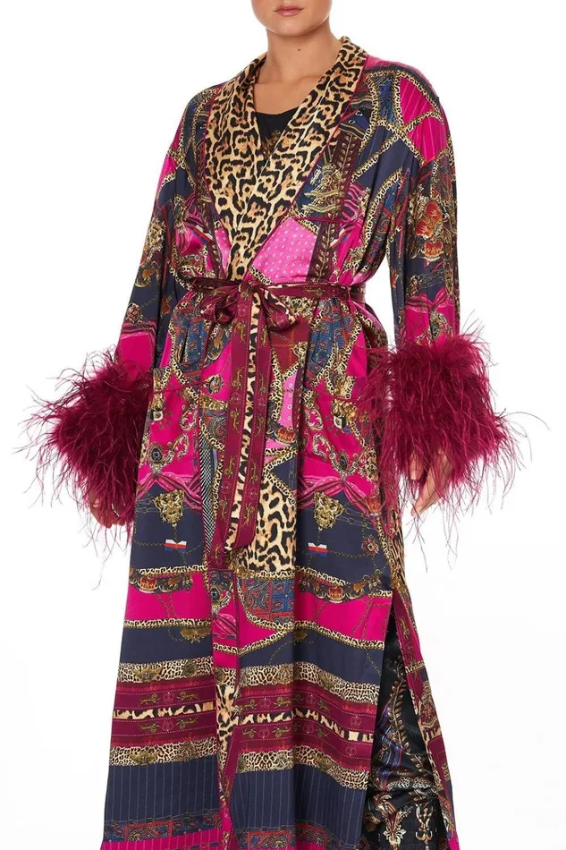 Women Extended Sizes Camilla Long Robe With Flared Sleeve Dining Hall Darling