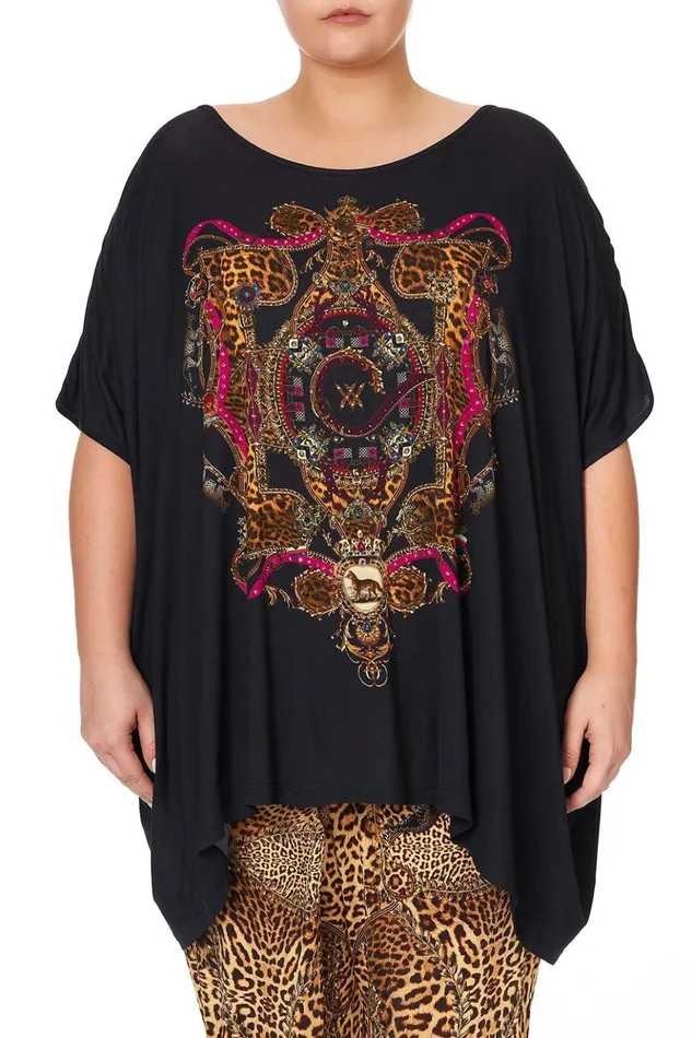 Women Extended Sizes Camilla Loose Fit Round Neck Tee Dining Hall Darling