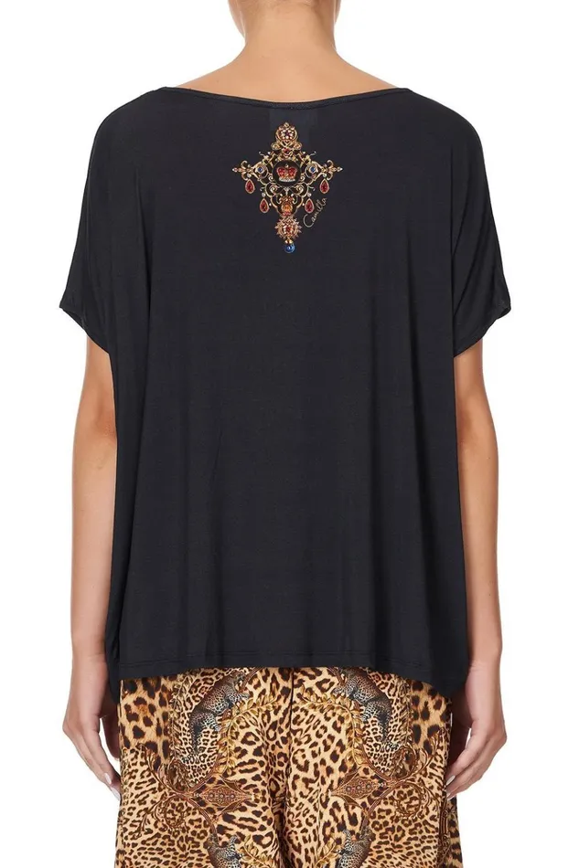 Women Extended Sizes Camilla Loose Fit Round Neck Tee Dining Hall Darling