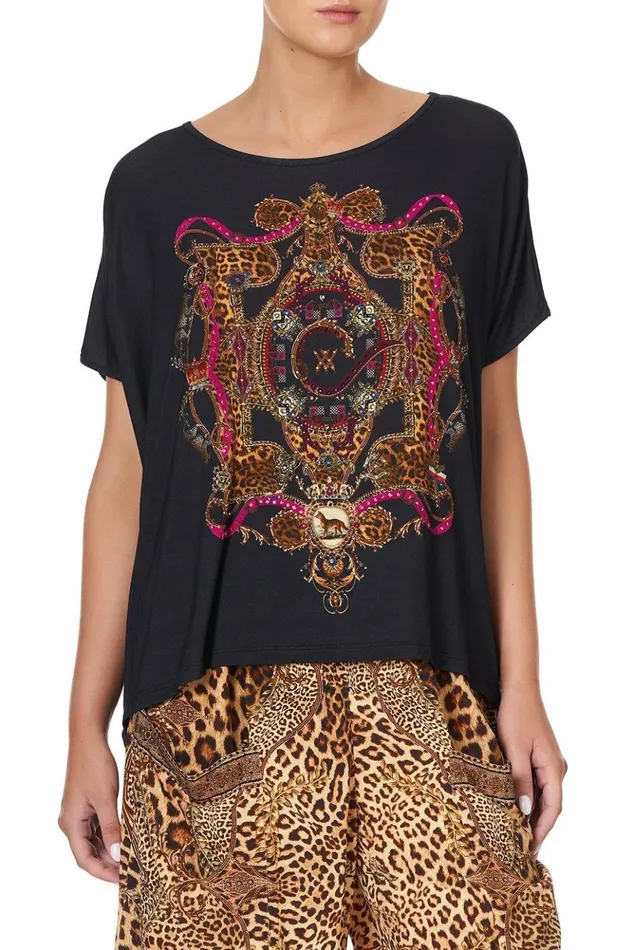 Women Extended Sizes Camilla Loose Fit Round Neck Tee Dining Hall Darling