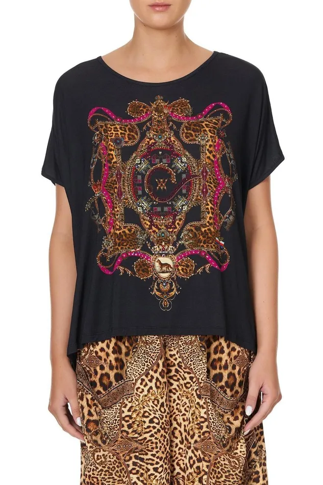 Women Extended Sizes Camilla Loose Fit Round Neck Tee Dining Hall Darling