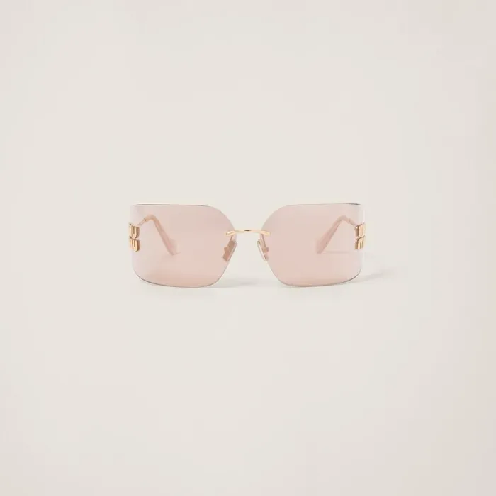 Women Eyewear Miu Miu Miu Miu Runway Sunglasses Rose Gold Lenses