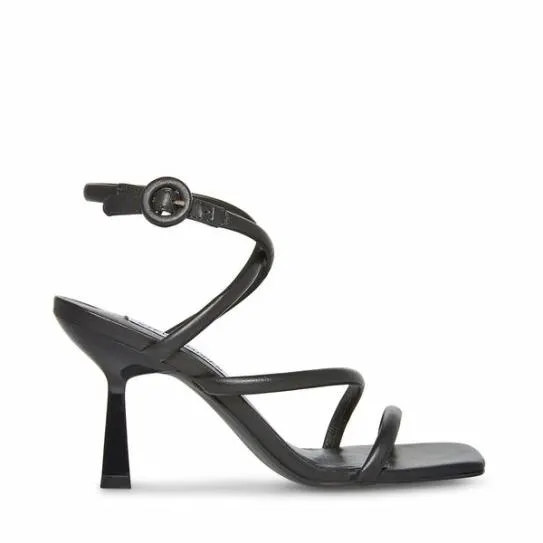 Women FAE BLACK LEATHER Black Leather Steve Madden Heels