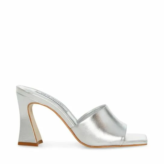 Women FAIRFAX SILVER LEATHER Silver Leather Steve Madden Heels