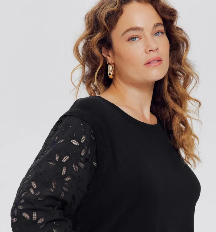 Women Faux Layered Jumper 8211 Black Promod Jumpers And Cardigans Women Faux Layered Jumper 8211 Black Promod Jumpers And Cardigans