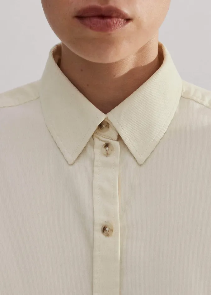Women Fine Babycord Impossibly Soft Forever Shirt Ivory MEEM