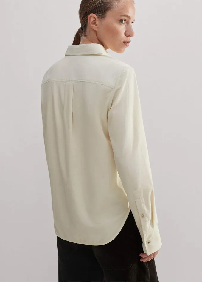 Women Fine Babycord Impossibly Soft Forever Shirt Ivory MEEM