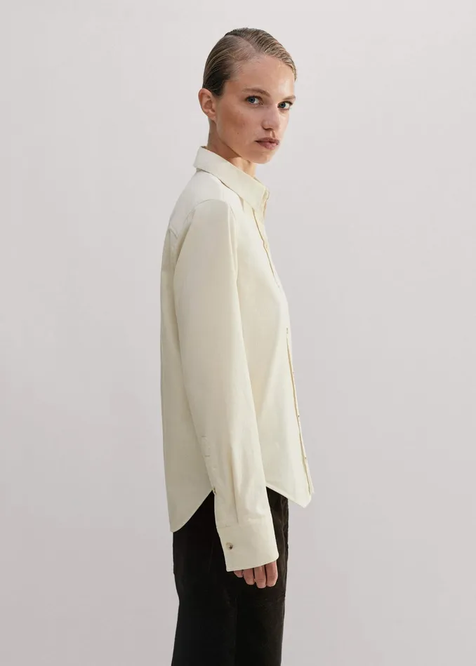 Women Fine Babycord Impossibly Soft Forever Shirt Ivory MEEM